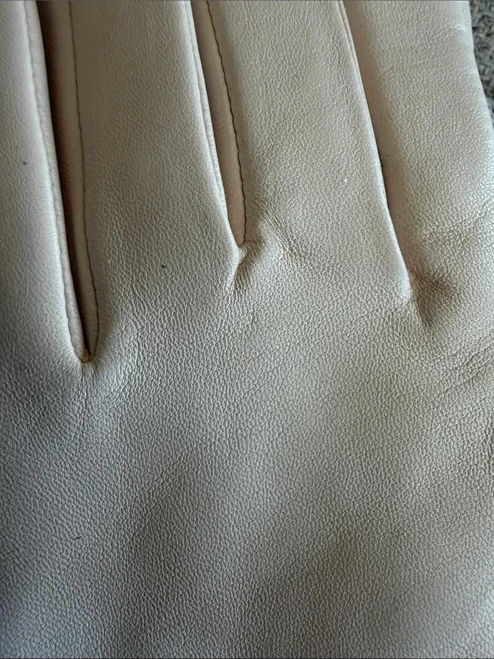 Alfani Ecru Leather Cashmere-Lined Gloves NWT Size 6.5 | Luxury Winter Essential